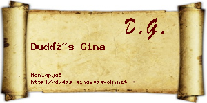 Dudás Gina névjegykártya