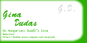 gina dudas business card